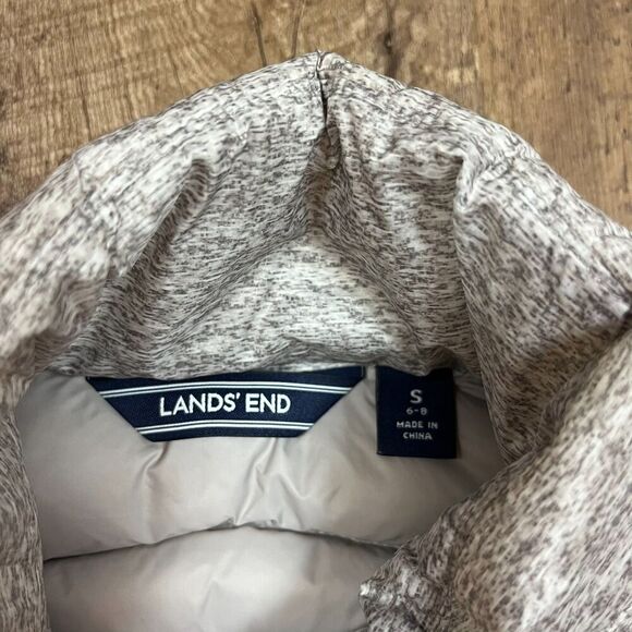 Lands' End Packable Down Puffer Jacket Heathered Brown Mock Neck Women's S - Picture 3 of 11